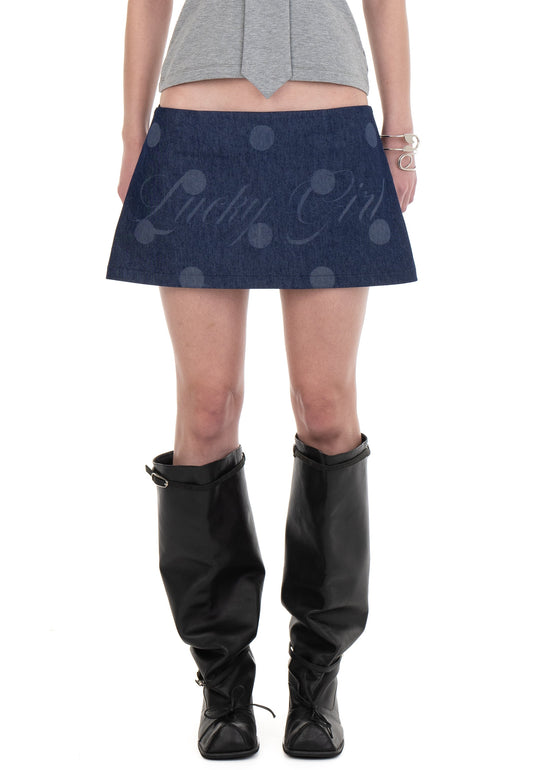 LUCKY GIRL DENIM MINI SKIRT