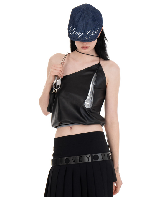 MICROPHONE LEATHER TOP