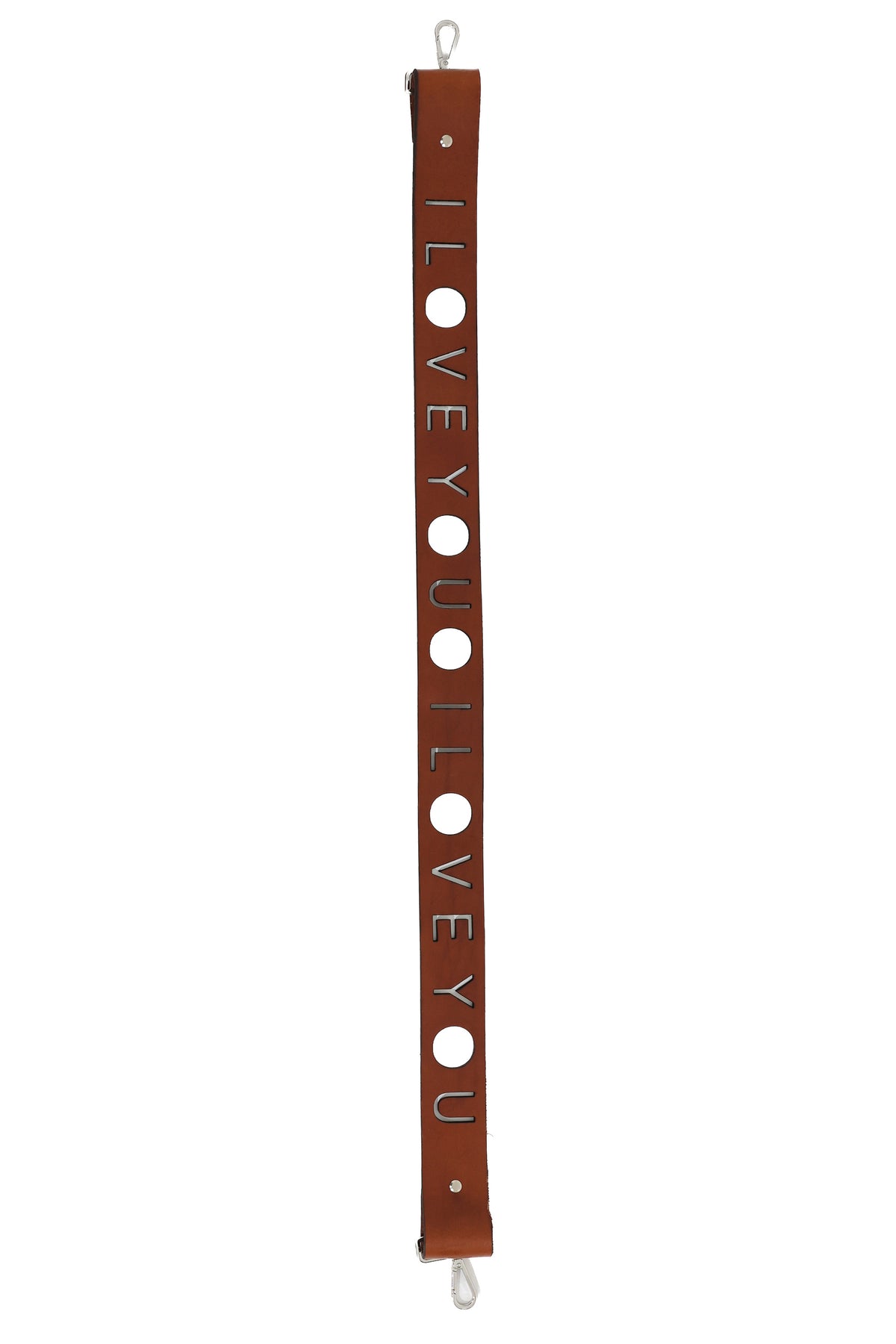 'I LOVE YOU' CROSSBODY BAG STRAP BROWN