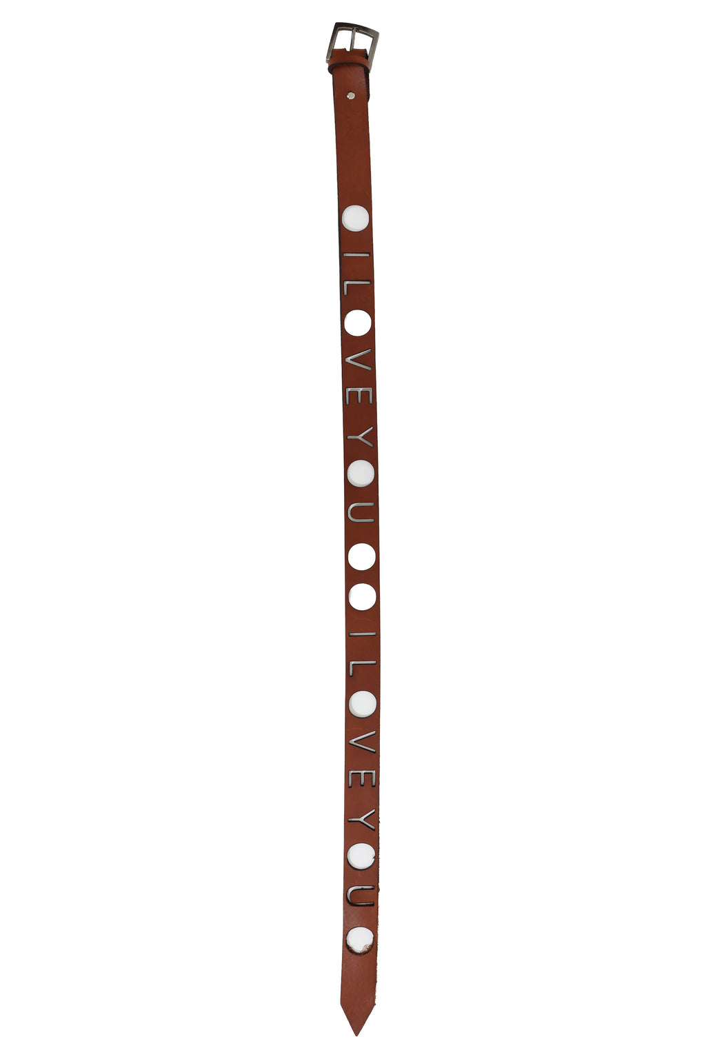 'I LOVE YOU' BELT BROWN