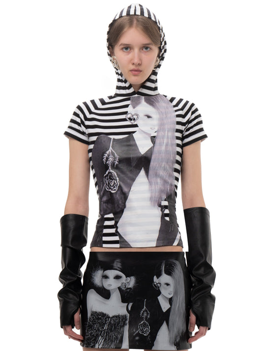 HOOD PRINTED TEE