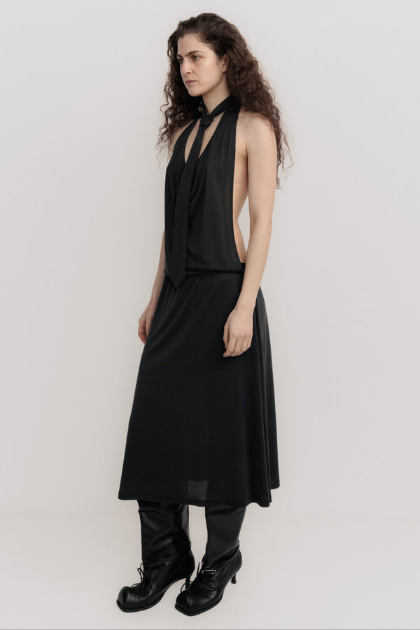 BACKLESS TIE DRESS
