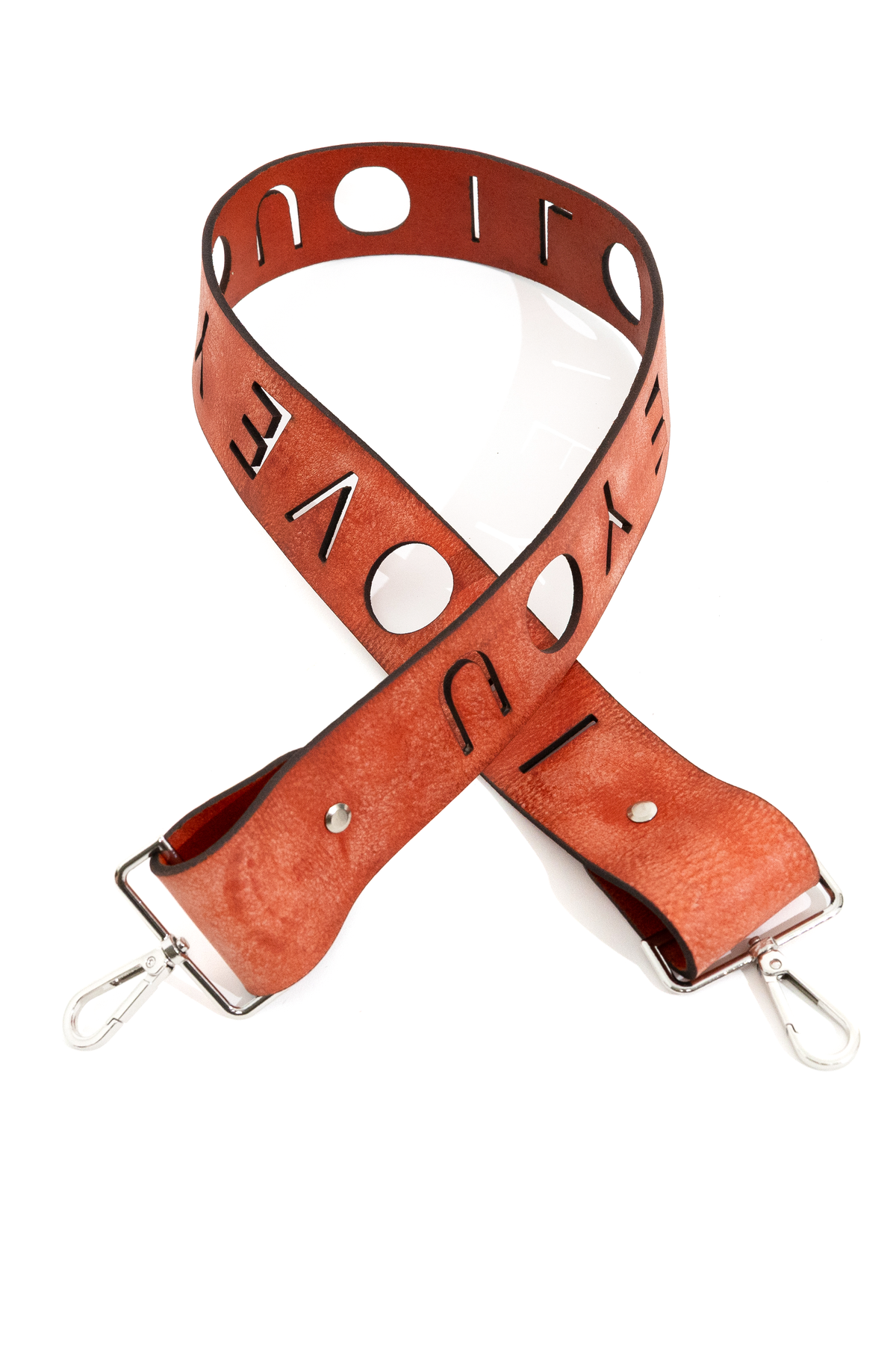 'I LOVE YOU' CROSSBODY BAG STRAP ORANGE
